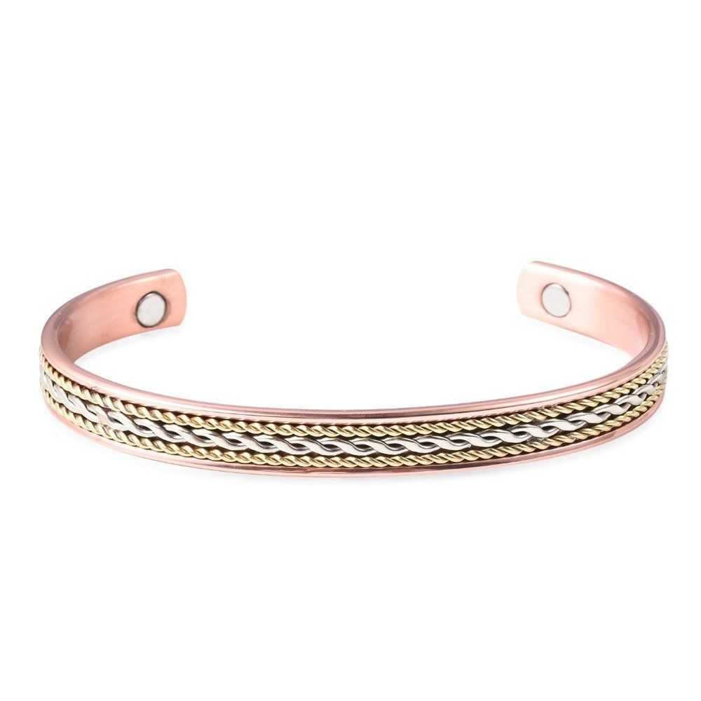 Chain Pattern Adjustable Cuff Bracelet in Rosetone (6.50 In)